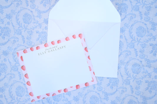 Semi-Custom Strawberry Milkshake Stationery Set