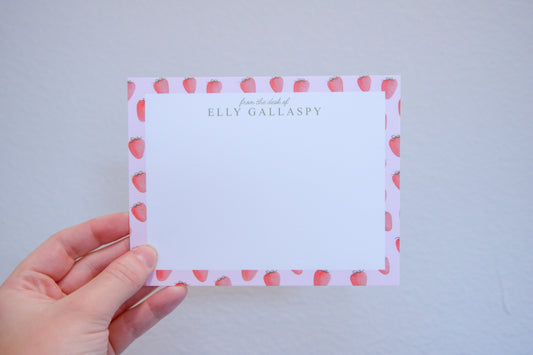 Semi-Custom Strawberry Milkshake Stationery Set